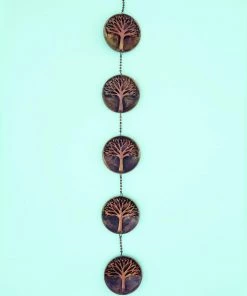 Happy Gardens Wall Decor 5 Panel Raised Tree Disc Ornament