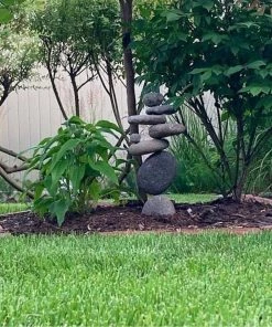 Happy Gardens 8 Stone Cairn Garden Statue Statues