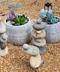 Happy Gardens 8 Stone Cairn Garden Statue Statues