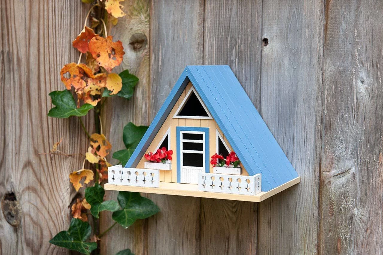 Happy Gardens Birdhouses/Baths A-Frame Cabin Birdhouse 3 Happy Gardens Birdhouses/Baths A-Frame Cabin Birdhouse