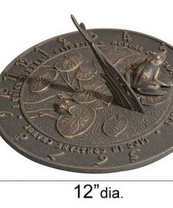 Happy Gardens Aluminum Frog Sundial, Oil Rub Bronze Accessories