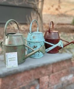 Happy Gardens Antique Blue Watering Can