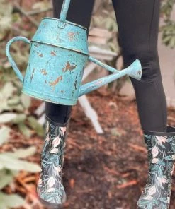 Happy Gardens Antique Blue Watering Can