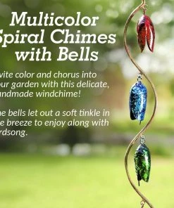 Happy Gardens Mobiles & Wind Chimes Bell Spiral Multicolor Wind Chime