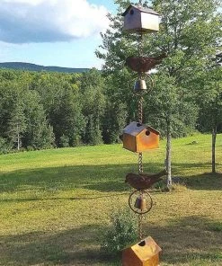 Happy Gardens Bird House And Birds Garden Ornament