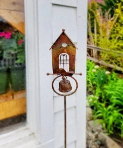 Happy Gardens Garden Stakes & Rain Gauges Bird House Garden Decor Stakes