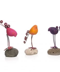 Happy Gardens Bird On River Stone Statues