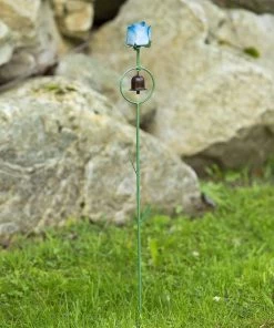 Happy Gardens Garden Stakes & Rain Gauges Blue Rose Garden Stake