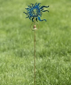 Happy Gardens Garden Stakes & Rain Gauges Blue Sun Face Garden Stake