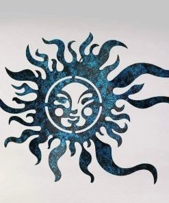 Happy Gardens Blue Sun Face Wall Decor