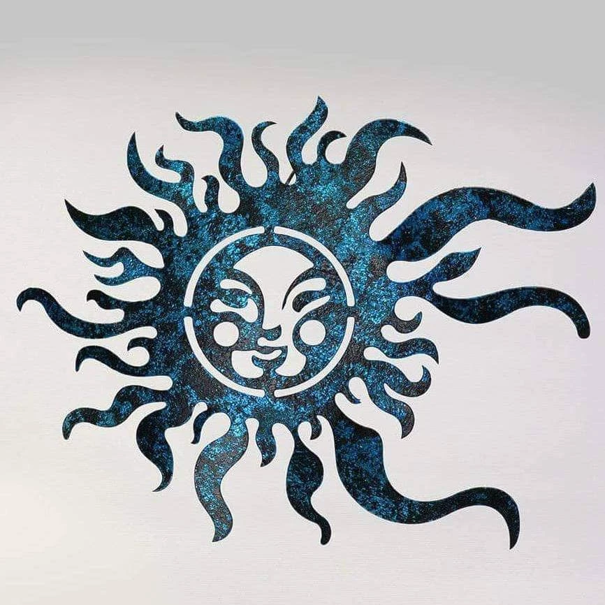 Happy Gardens Blue Sun Face Wall Decor 3 Happy Gardens Blue Sun Face Wall Decor