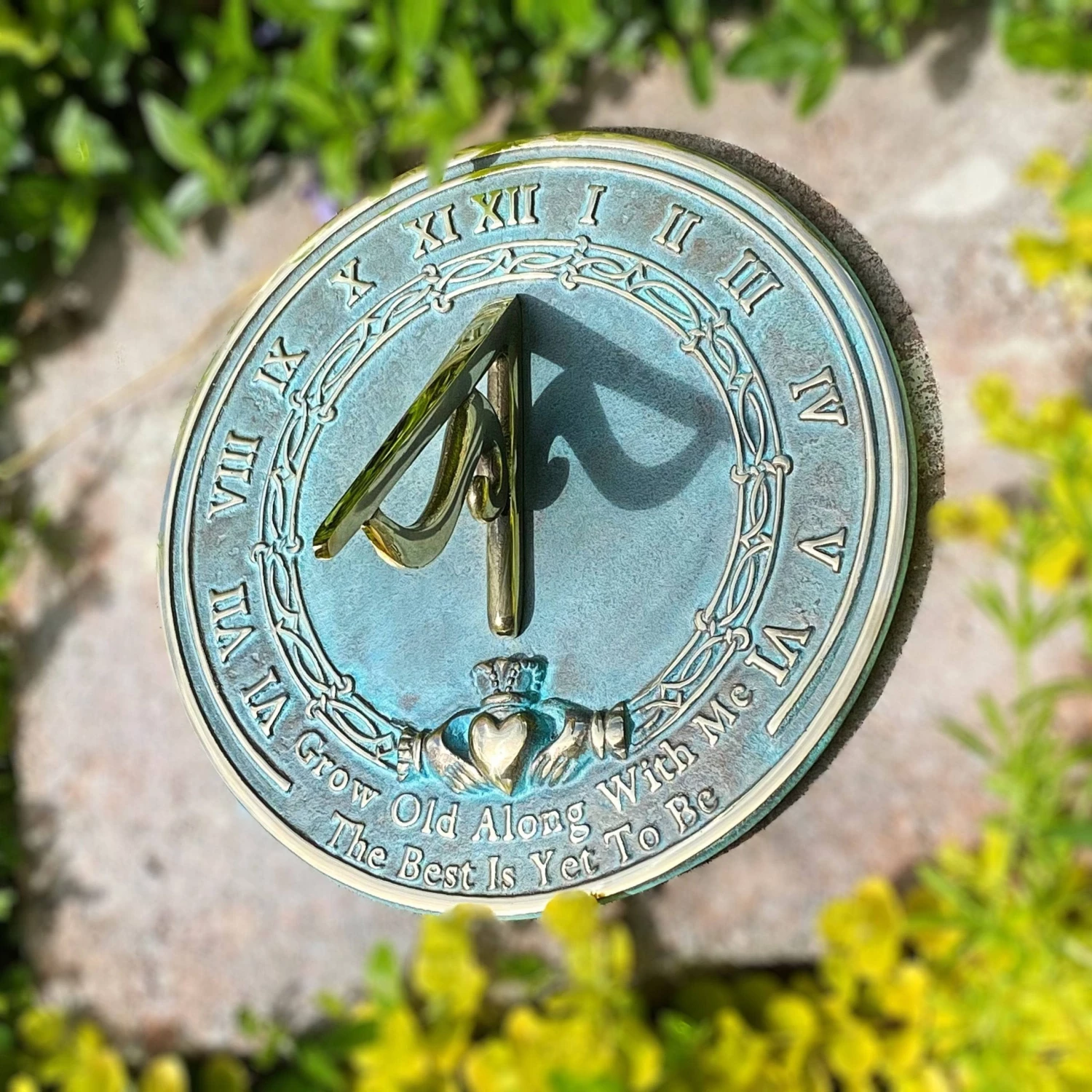 Happy Gardens Brass Grow Old With Me Sundial 7 Happy Gardens Brass Grow Old With Me Sundial