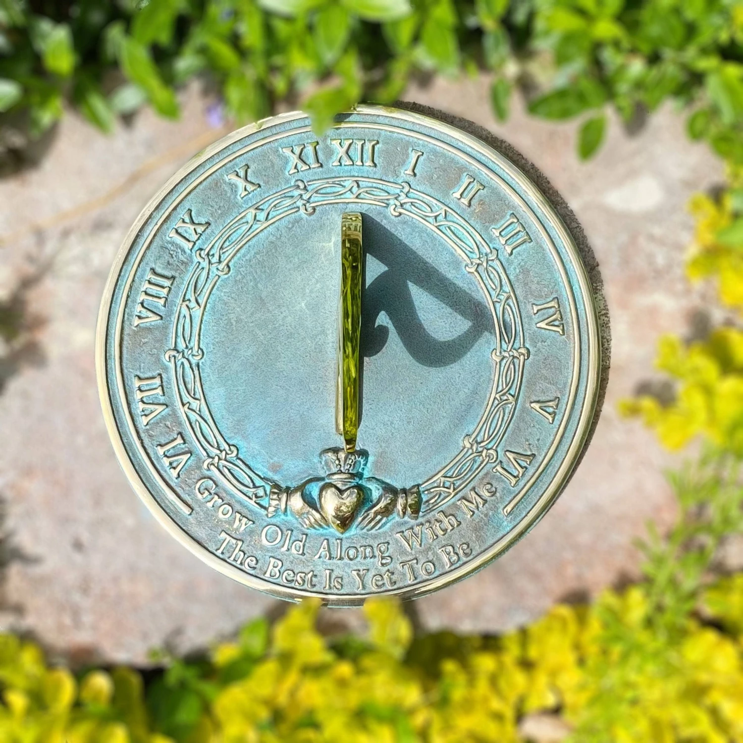 Happy Gardens Brass Grow Old With Me Sundial 8 Happy Gardens Brass Grow Old With Me Sundial