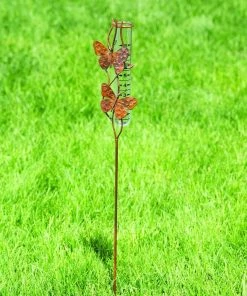 Happy Gardens Butterfly Duo Rain Gauge Garden Stakes & Rain Gauges