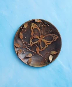 Happy Gardens Butterfly On Branch Raised Wall Decor Disc