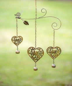 Happy Gardens Mobiles & Wind Chimes Butterfly Open Hearts Wind Chime