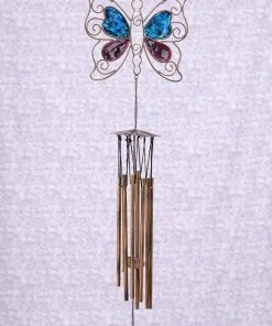 Happy Gardens Butterfly Pipes Wind Chime Mobiles & Wind Chimes
