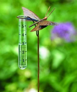 Happy Gardens Butterfly Rain Gauge Garden Stakes & Rain Gauges
