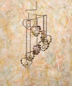 Happy Gardens Cascading Hearts And Bells Mobile Mobiles & Wind Chimes