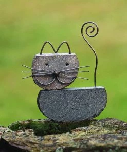 Happy Gardens Cat River Stone Garden Statue