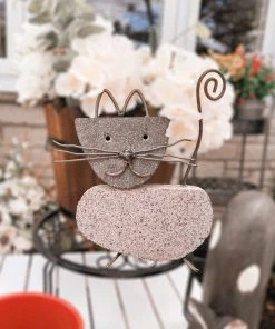 Happy Gardens Cat River Stone Garden Statue 10 Happy Gardens Cat River Stone Garden Statue