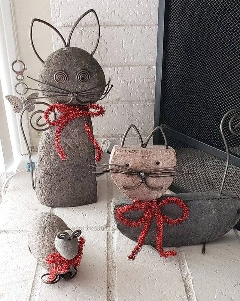 Happy Gardens Cat River Stone Garden Statue 8 Happy Gardens Cat River Stone Garden Statue