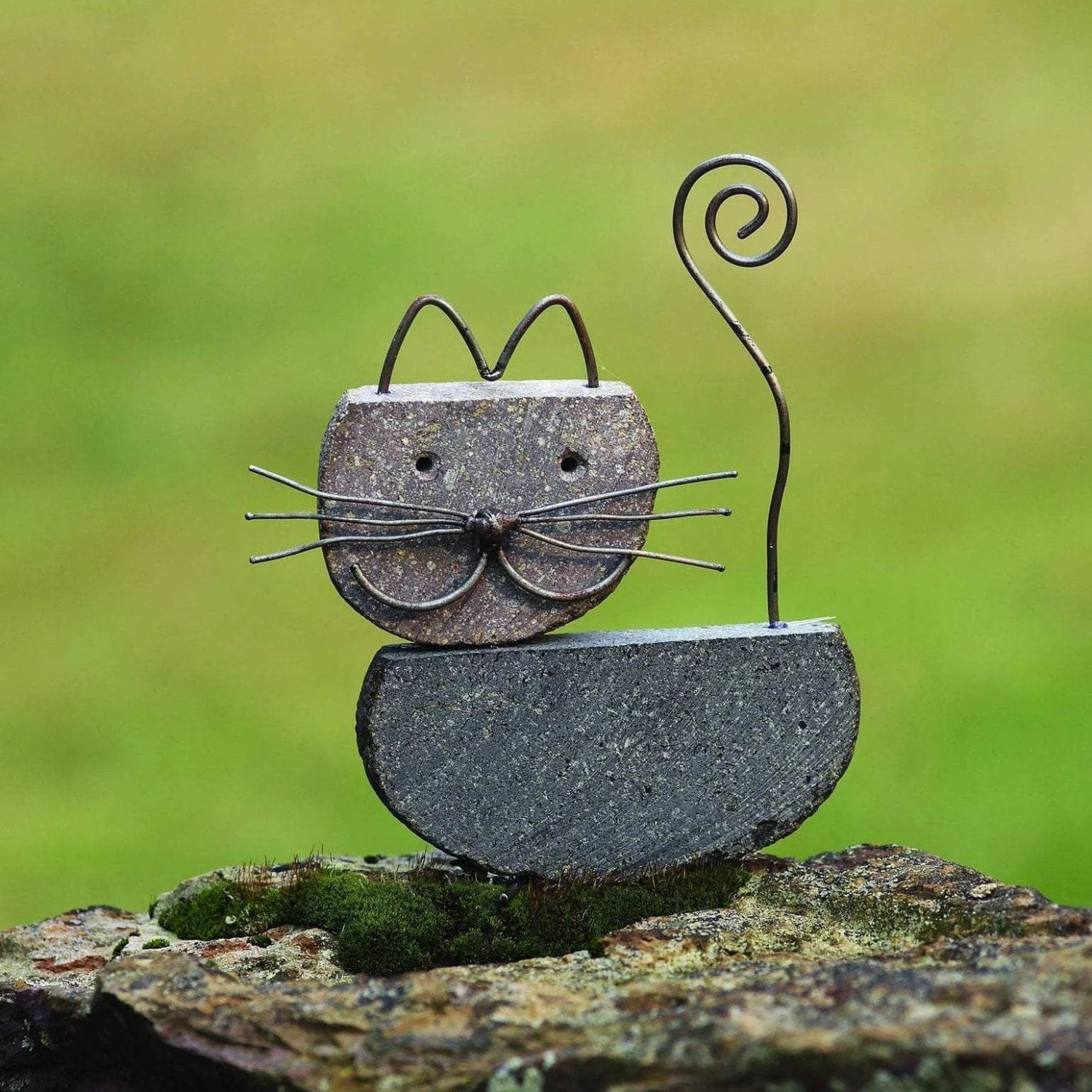 Happy Gardens Cat River Stone Garden Statue 3 Happy Gardens Cat River Stone Garden Statue