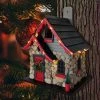 Happy Gardens Birdhouses/Baths Charlevoix Stone Christmas Cottage With LED Lights