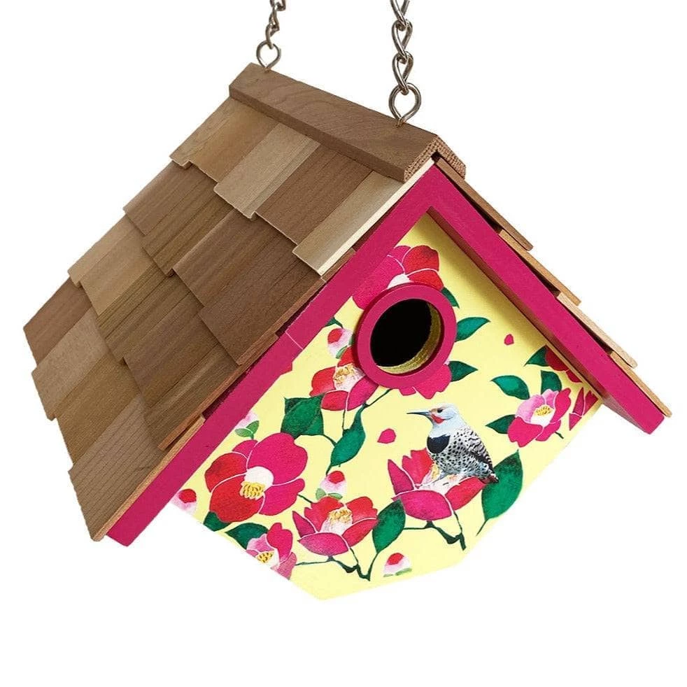 Happy Gardens Birdhouses/Baths Cherokee Rose Printed Wren Birdhouse 4 Happy Gardens Birdhouses/Baths Cherokee Rose Printed Wren Birdhouse