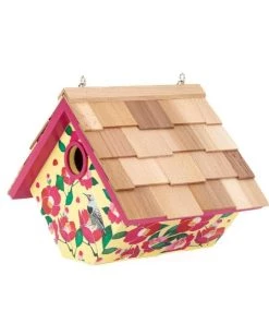 Happy Gardens Birdhouses/Baths Cherokee Rose Printed Wren Birdhouse 12 Happy Gardens Birdhouses/Baths Cherokee Rose Printed Wren Birdhouse