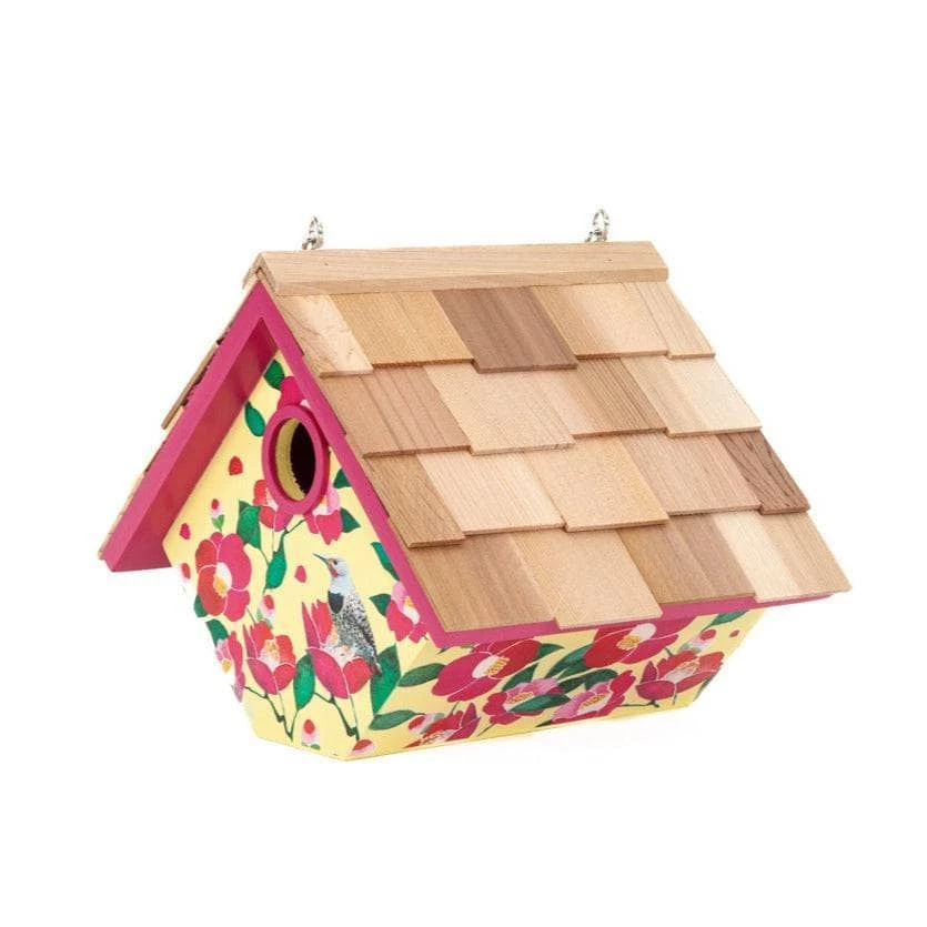 Happy Gardens Birdhouses/Baths Cherokee Rose Printed Wren Birdhouse 7 Happy Gardens Birdhouses/Baths Cherokee Rose Printed Wren Birdhouse