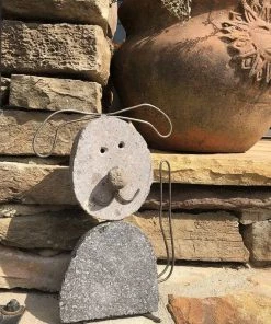 Happy Gardens Statues Dog River Stone Garden Statue