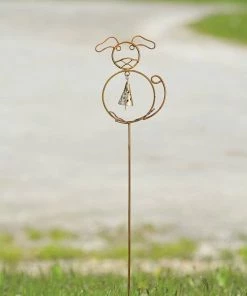 Happy Gardens Garden Stakes & Rain Gauges Dog With Bell Garden Stake