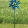 Happy Gardens Double Angel Wings Blue Wind Spinner Wind Spinners