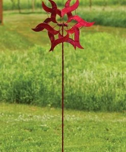 Happy Gardens Wind Spinners Double Angel Wings Red Wind Spinner