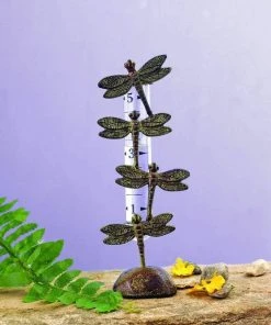 Happy Gardens Dragonfly Rain Gauge Garden Stakes & Rain Gauges