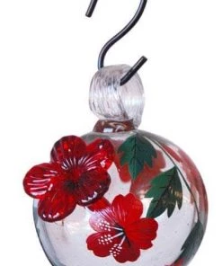 Happy Gardens Droplet Botanica Hummingbird Feeder, Hibiscus