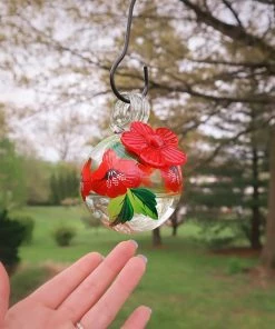 Happy Gardens Droplet Botanica Hummingbird Feeder, Hibiscus 17 Happy Gardens Droplet Botanica Hummingbird Feeder, Hibiscus