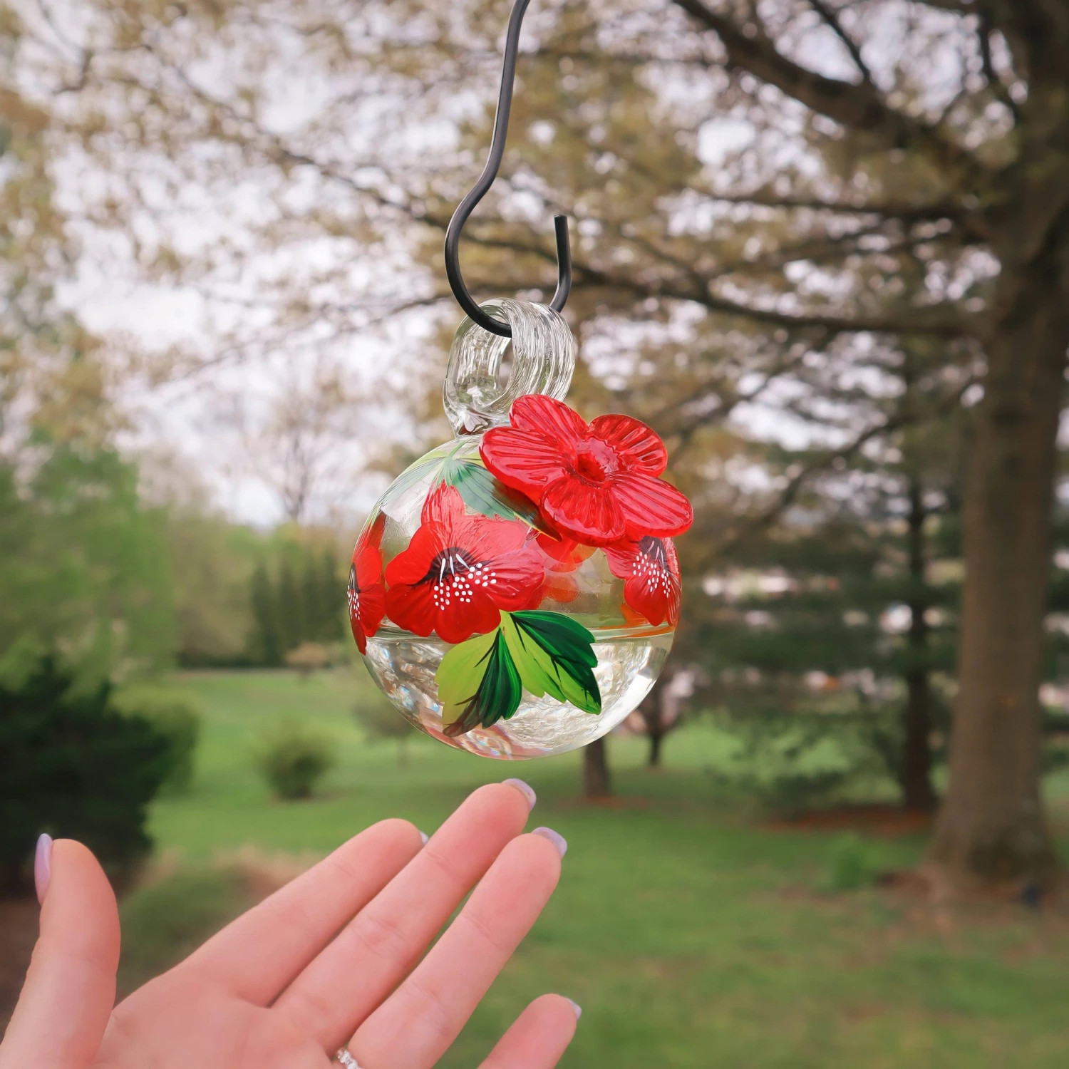 Happy Gardens Droplet Botanica Hummingbird Feeder, Hibiscus 10 Happy Gardens Droplet Botanica Hummingbird Feeder, Hibiscus