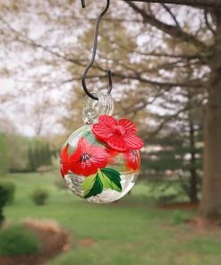 Happy Gardens Droplet Botanica Hummingbird Feeder, Hibiscus