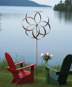 Happy Gardens Feather Staked Wind Spinner 32"