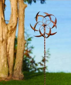 Happy Gardens Feather Wind Spinner, 15"