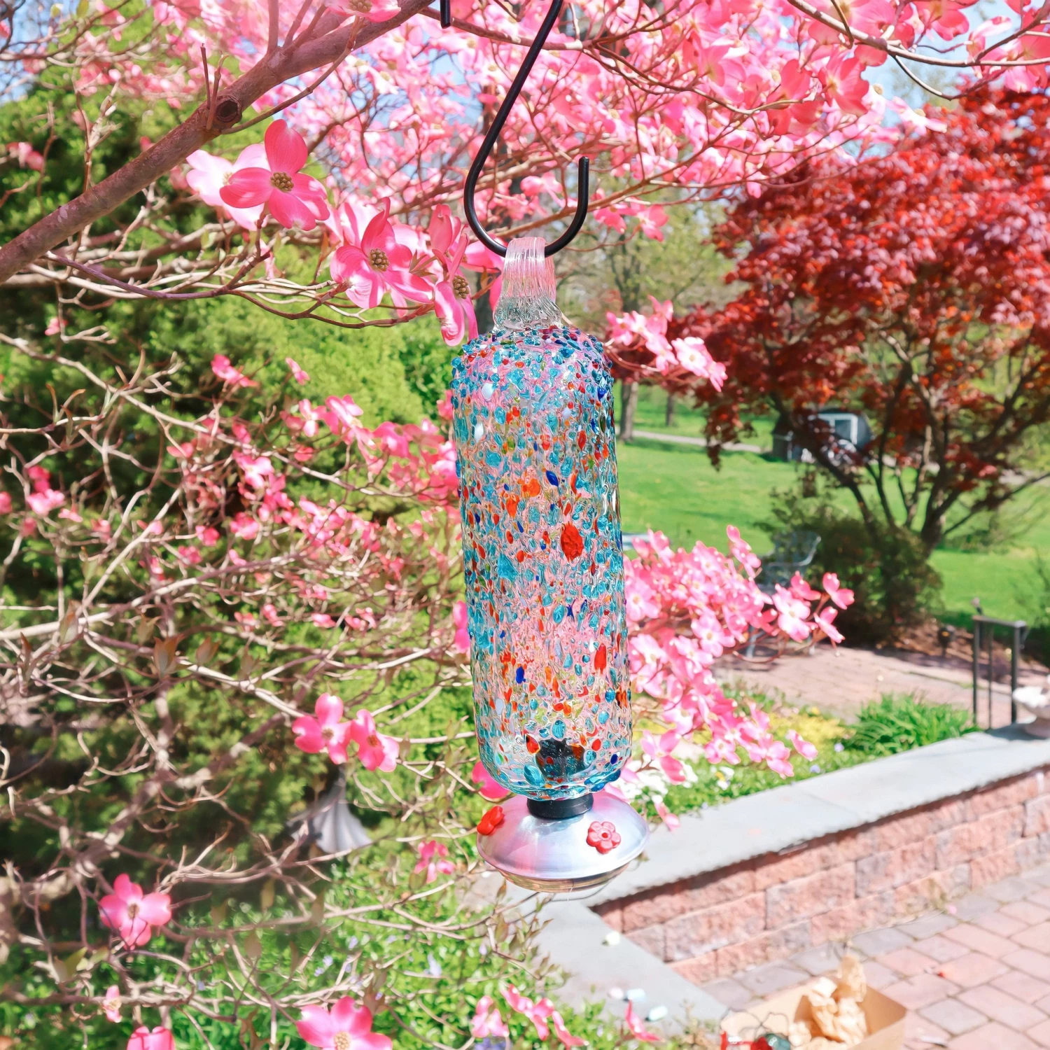 Happy Gardens Filigree Hummingbird Feeder, Sprinkles, 20 Oz. 5 Happy Gardens Filigree Hummingbird Feeder, Sprinkles, 20 Oz.