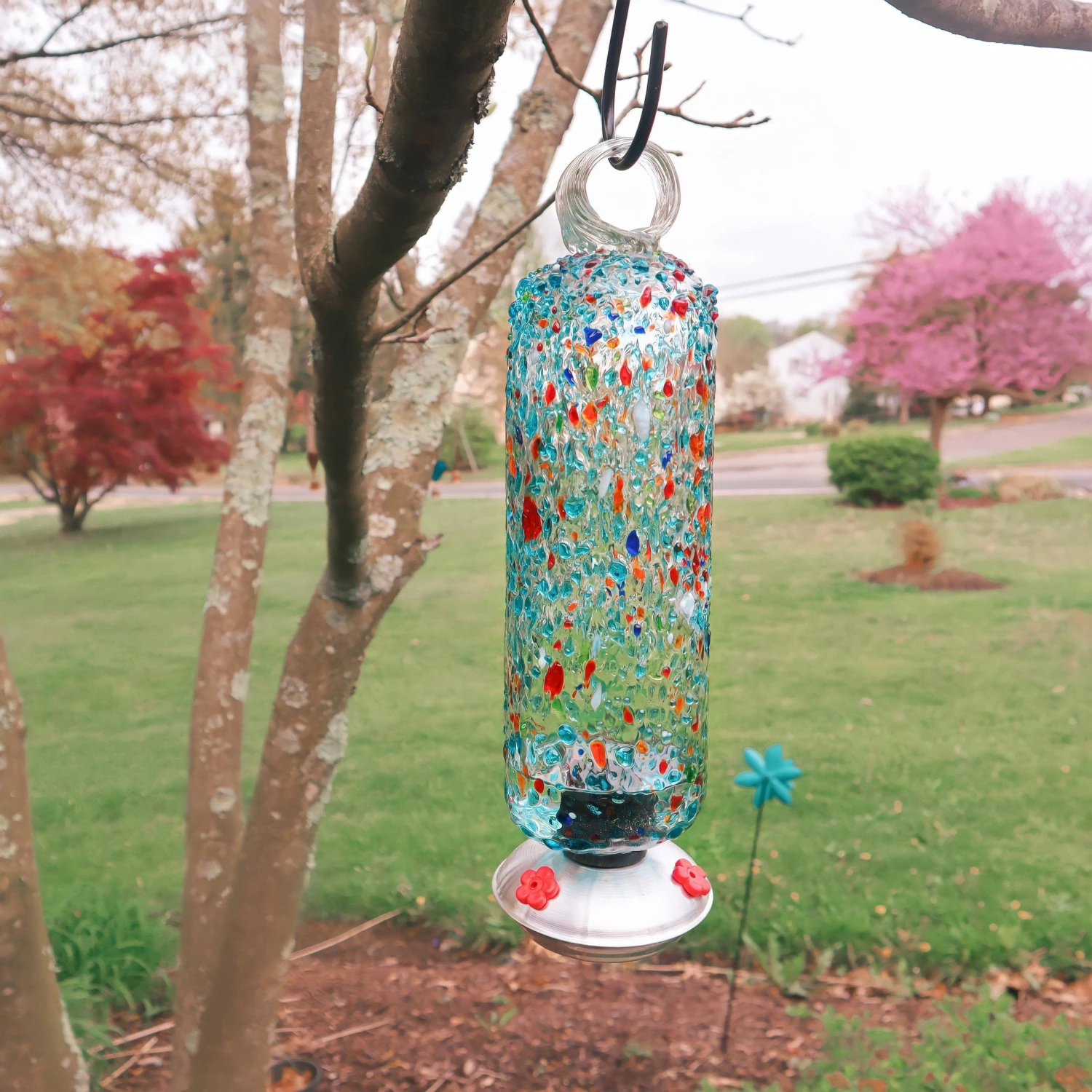 Happy Gardens Filigree Hummingbird Feeder, Sprinkles, 20 Oz. 8 Happy Gardens Filigree Hummingbird Feeder, Sprinkles, 20 Oz.