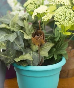 Happy Gardens Flamed Rose Plant Pick Garden Stakes & Rain Gauges