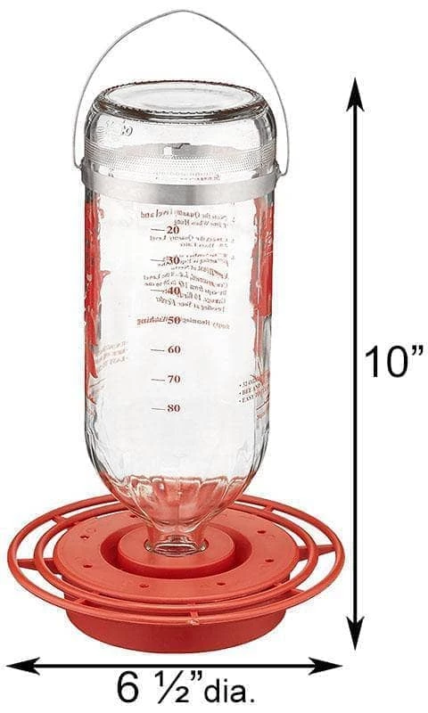 Happy Gardens Glass Hummingbird Feeder, 32 Oz. 4 Happy Gardens Glass Hummingbird Feeder, 32 Oz.