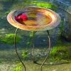 Happy Gardens Golden Copper Round Bird Bath Birdhouses/Baths