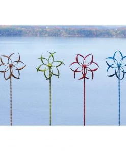 Happy Gardens Green Feather Wind Spinner, 15" Wind Spinners