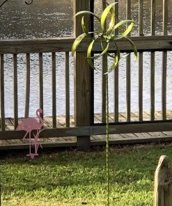 Happy Gardens Green Feather Wind Spinner, 15