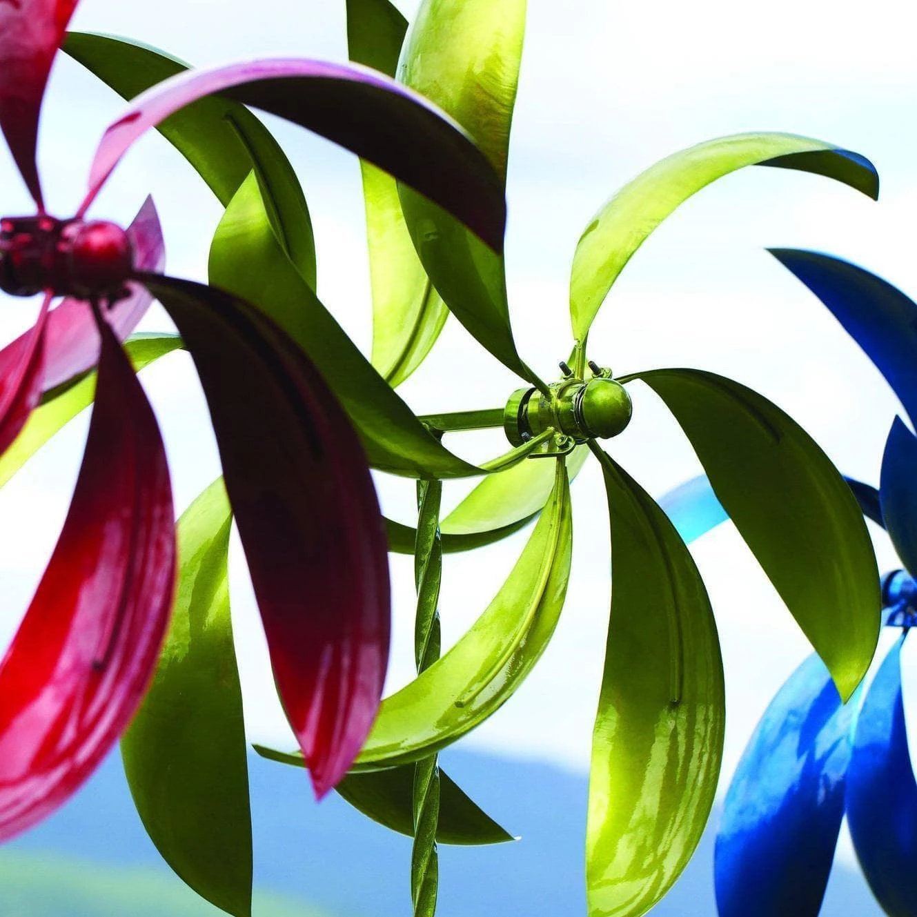 Happy Gardens Green Feather Wind Spinner, 22" Wind Spinners 6 Happy Gardens Green Feather Wind Spinner, 22" Wind Spinners